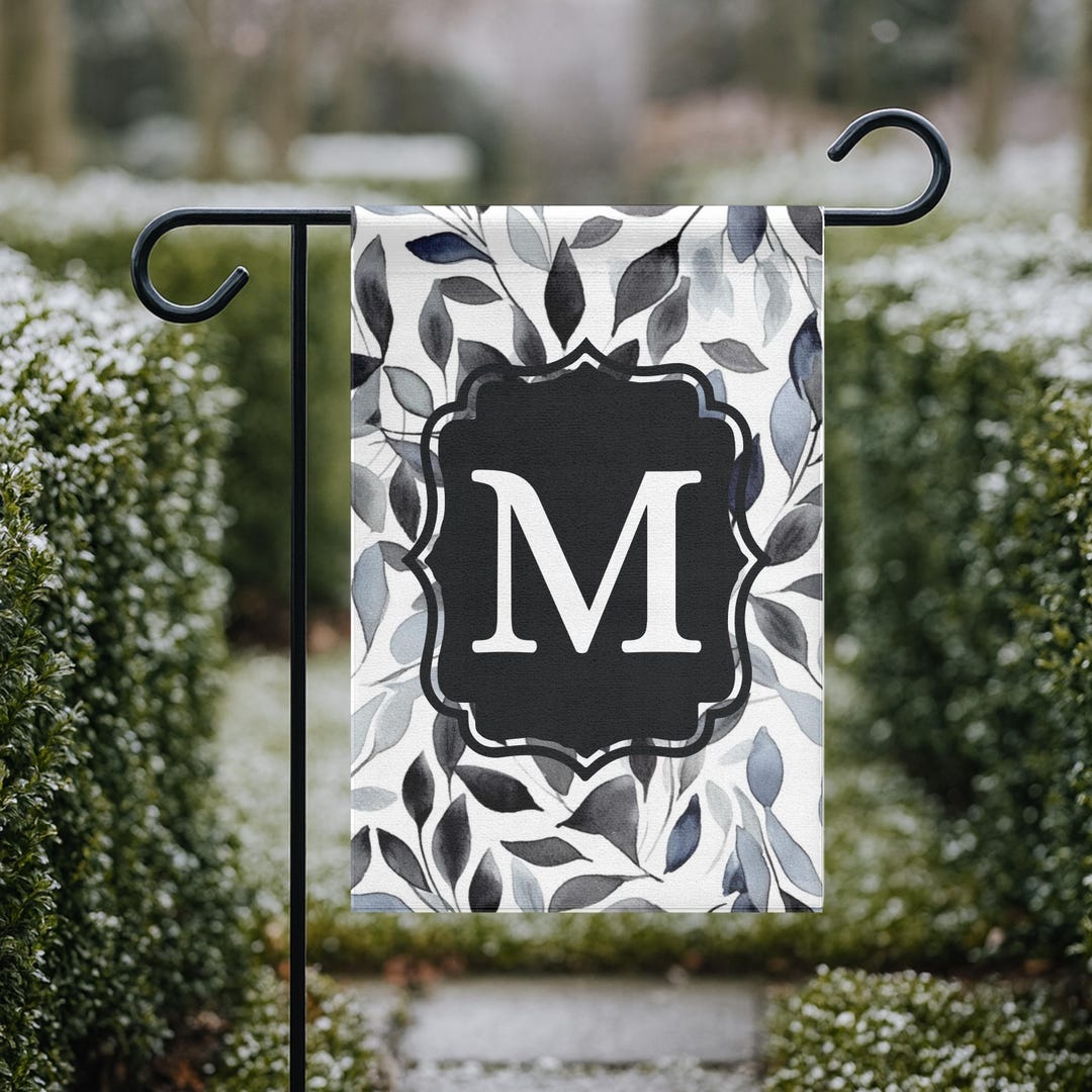 Personalized Monogram Garden Flag | Custom Initial Yard Flag | Modern ...