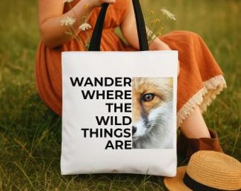 Fox Tote Bag | Nature Lover Gift | Eco-Friendly Tote Bag | Animal Print Tote | Fox Lover Tote Bag | Woodland Animal Bag | Wanderlust Tote