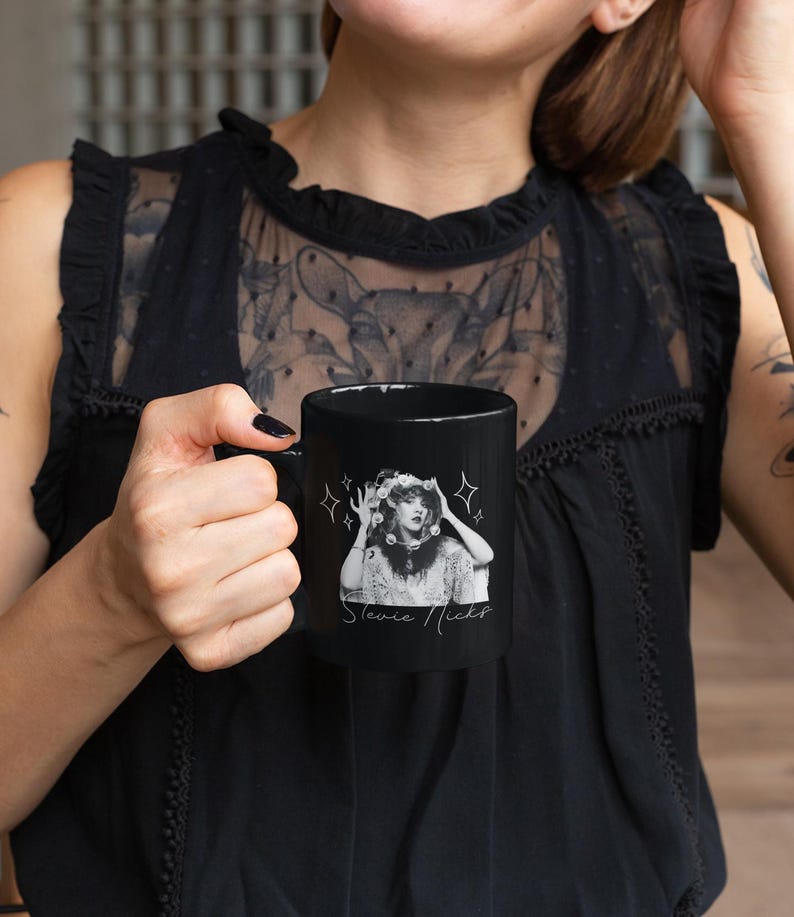Stevie Nicks Mug | Witchy Aesthetic Mug | Retro Rock & Roll | Vintage Rock Goddess Coffee Cup | Witchy Boho Fleetwood Mac Inspired Gift image 2