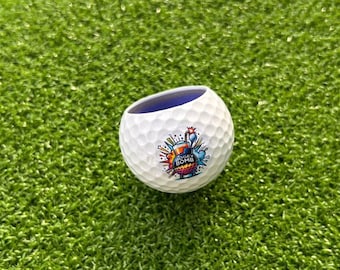Golf Ball Shot Glass | Hand-Hollowed, Custom Color, 19th Hole Barware