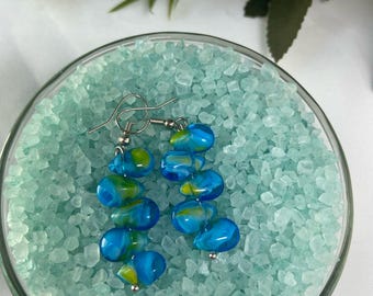 Fun blue turquoise drop and dangle earrings