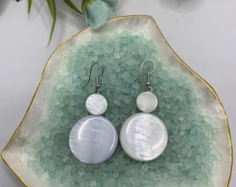 White marble drop and dangle earrings
