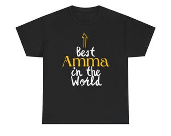Best Amma (Mom) in the World! (Tamil) - Heavy Cotton Tee - Perfect Gift for Mom