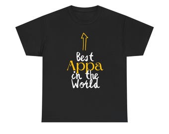 Best Appa (Dad) in the World Heavy (Tamil) Cotton Tee - Perfect Gift for Dads