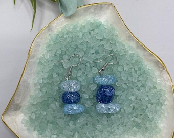 Shades of blue dangle earrings