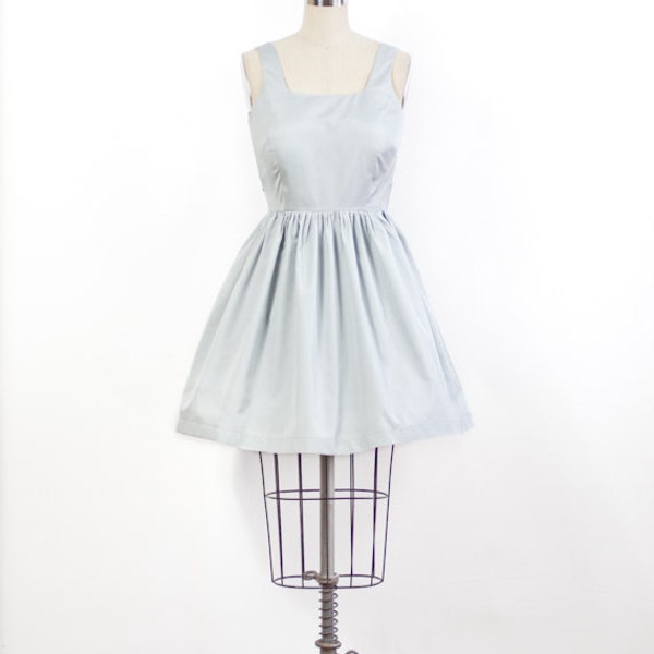 SAMPLE SALE - Low Back Silver Gray Dress - Ready to Ship