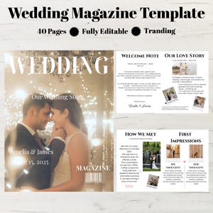 Wedding Magazine Template | Wedding Program Template | Wedding Booklet | Wedding Magazine Program | Wedding Journal | Personalized Magazine