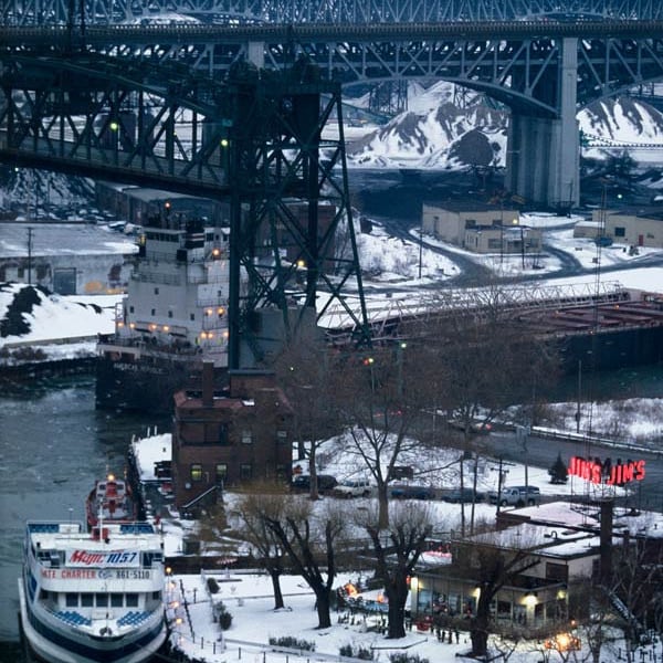 Cleveland Ohio Fine Art Photo of Collison Bend and Jim's Restaurant on the Cuyahoga River