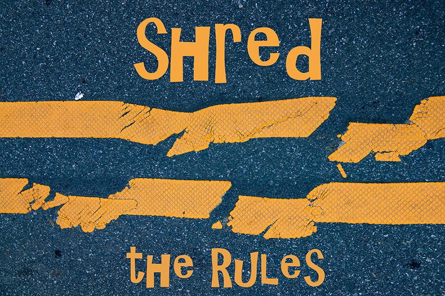 Shred The Rules A Broken Double Yellow Line Etsy