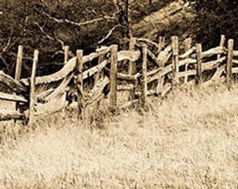 Sepia Toned Old Split Rail Fence on the Blue Ridge Parkway Fine Art photograph