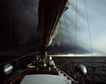 Classic Sailboat, Approaching a Storm On Lake Erie, Wall Decor