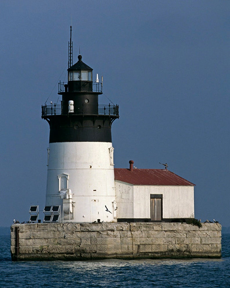 Detroit River Lighthouse on Lake Erie Fine Wall Art for Nautical Home ...