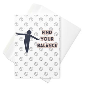 Yin Yang Ermutigungskarte | "Spirituelle ""Find Your Balance"" Karte |." Zen Taoismus Geschenk | Peaceful Balance Notiz und Umschlag | Mindful Stationär