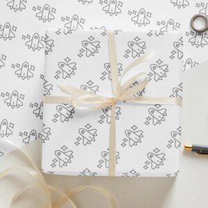 Spaceship Wrapping Paper | Space Theme Gift Wrap | Rocket Ship Wrap for Dad | Galaxy Birthday Wrap | Father&#39;s Day Gift Wrap