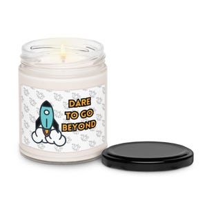 Spaceship Soy Candle | Space Gift for Him Her | Galaxy Candle | Sci-Fi Scented Candle | Rocket Theme Decor