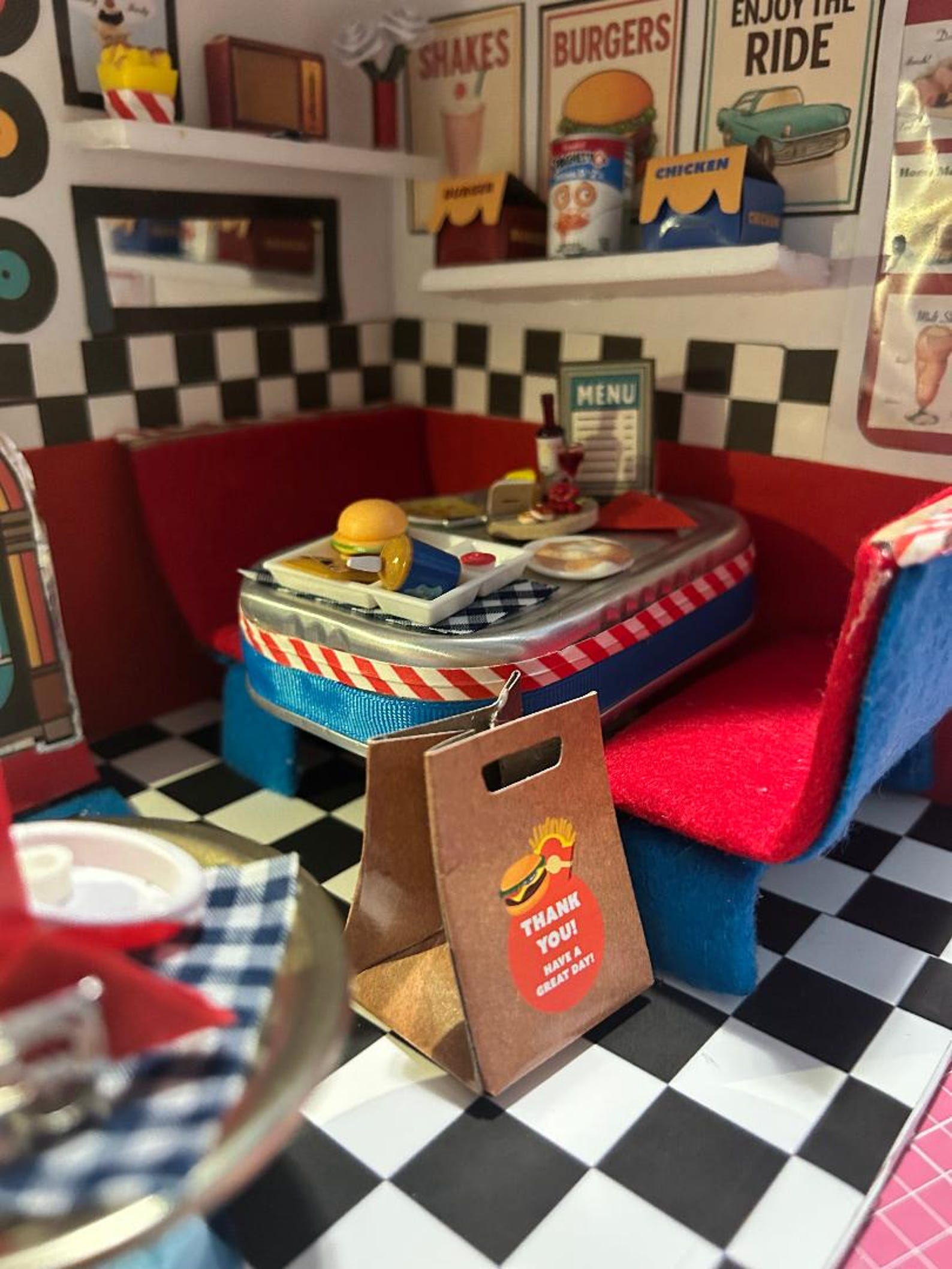 1950s Star Diner Miniature | Retro Café Diorama With Jukebox ...