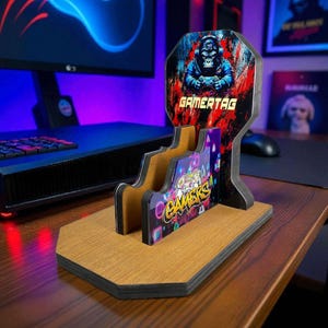 Custom RGB Headphone & Controller Stand for PS5, Xbox, Personalized Gamertag Light, Gamer Gift, Unique RGB Gaming Setup Decor, Remote model