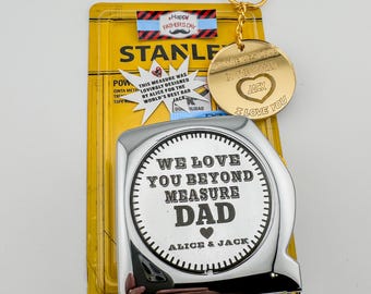 Personalized Tool Gift for Dad - Engraved Stanley 16ft Tape Measure - Father's Day Gift - Custom Durable Keepsake - Gift for Him