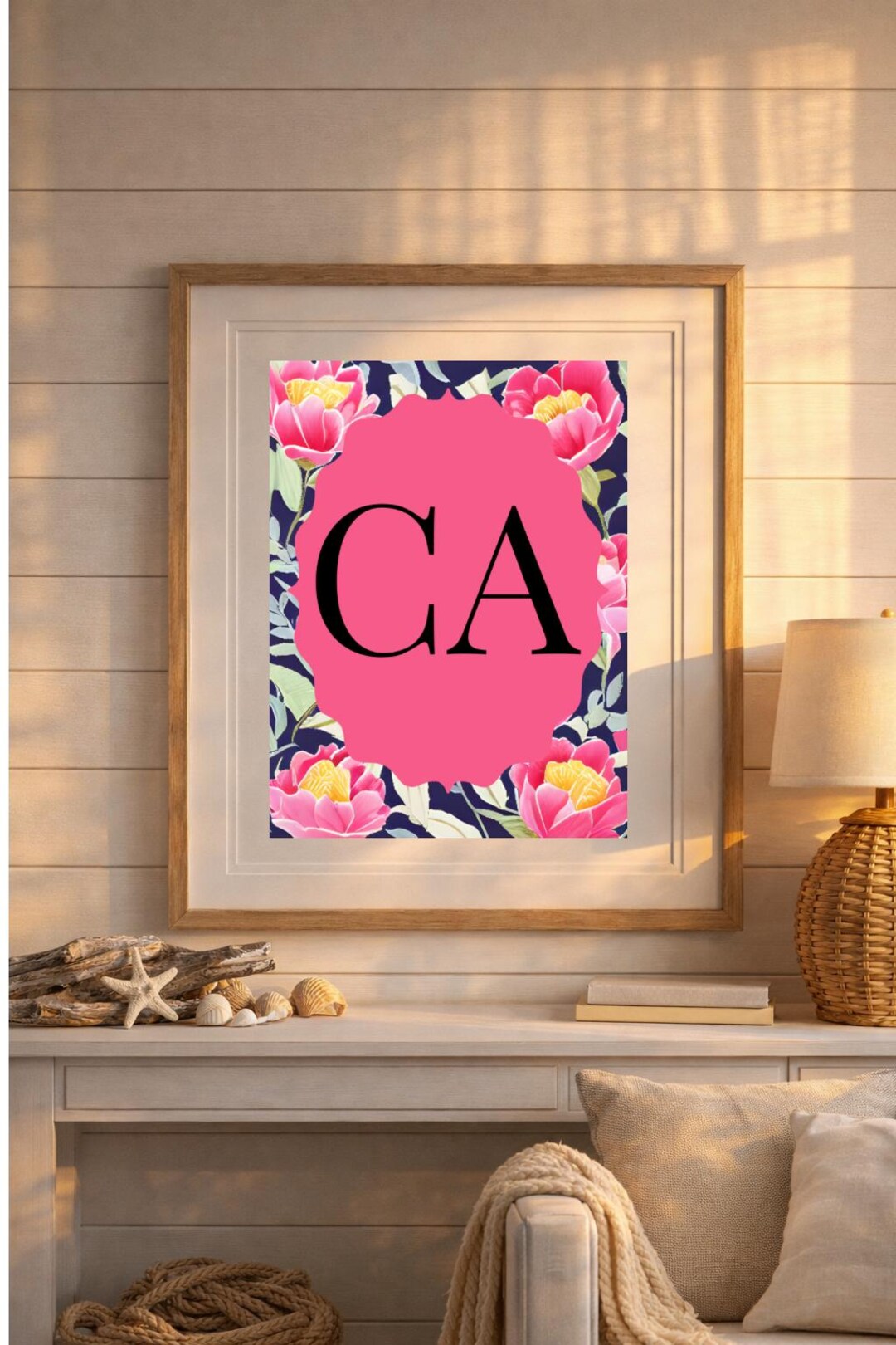 California Poster Print California Gift Sign State Initial Print Rolled ...