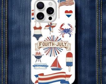Preppy 4th of July Phone Case: Coastal Red, White & Blue