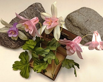 One video file of tutorial:Aquilegia of ribbons, easy way and  beautiful natural result