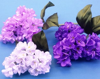 One video file of tutorial: Lilac of ribbons, easy way and  beautiful natural result.