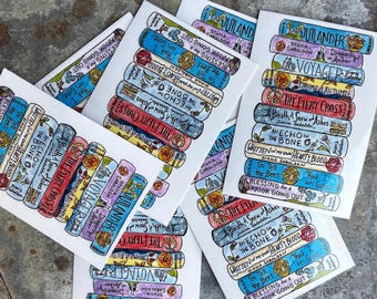 Outlander Stickers Diana Gabaldon Bookstack Stickers Laminated Vinyl (2.5x3.5)