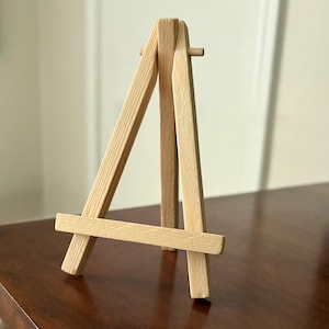 5 Inch Wood Easel ~ great for display of mini signs, mini canvas paintings, photos, business cards, and so much more!