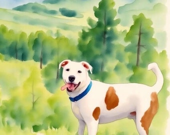 Custom Watercolor Pet Portrait: Personalized Pet Photo Art (Physical Print)