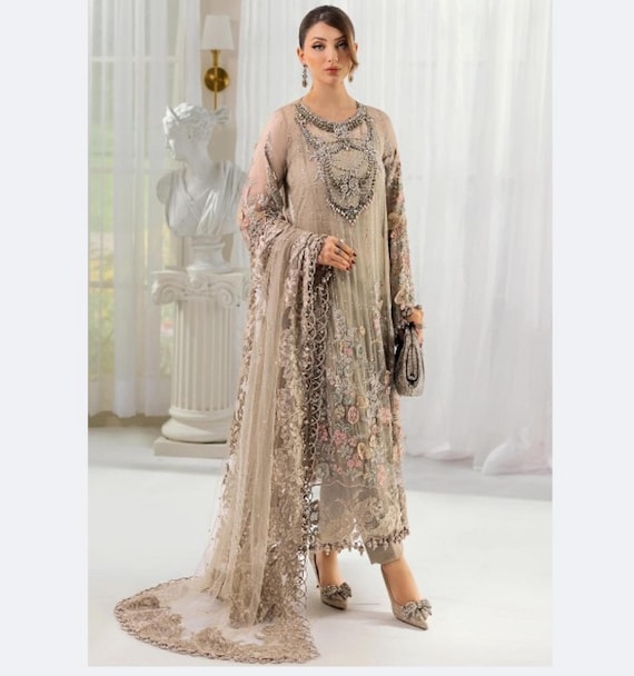 sachin and babi light blue dress Madhvi Heavy Embroidered Maxi Set – subhvastra main image 0