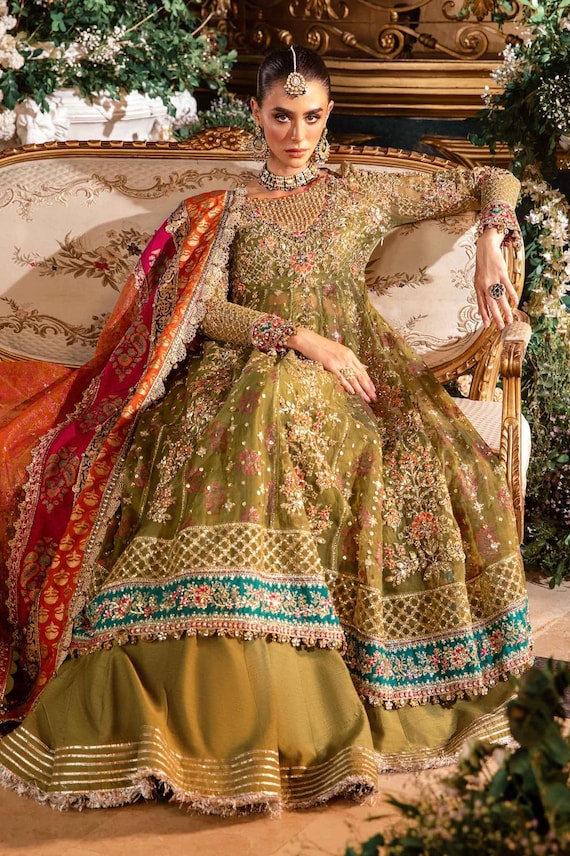 open lace back dress Emaan Adeel Designer Pakistani Chiffon Dress