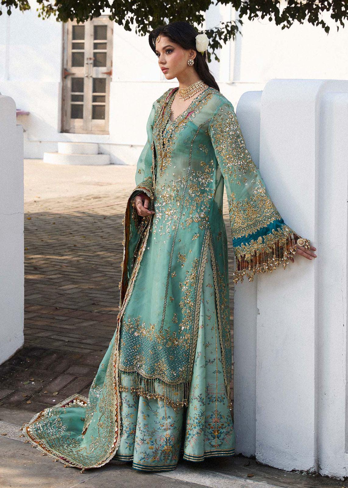 blue and green pakistani dresses Cinderella Divine CD205 Dress – DiscountDressShop main image 1