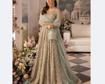 Custom Embroidered Pakistani Wedding Dress: Maria B Design