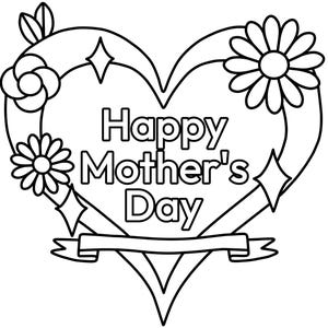Tarjeta para colorear del Día de la Madre