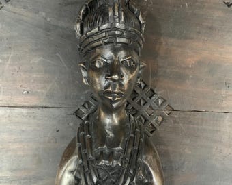 African Benin Princess Sculpture, Traditional Tribal Art