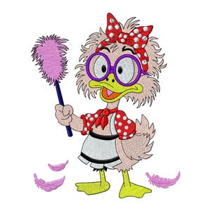 Motif de broderie drôle de femme de chambre – fichier de nettoyage de patch machine (4 tailles, téléchargement immédiat)
