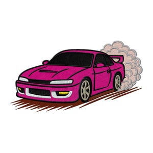 Borduurontwerp klassieke auto, 3 maten (directe download)