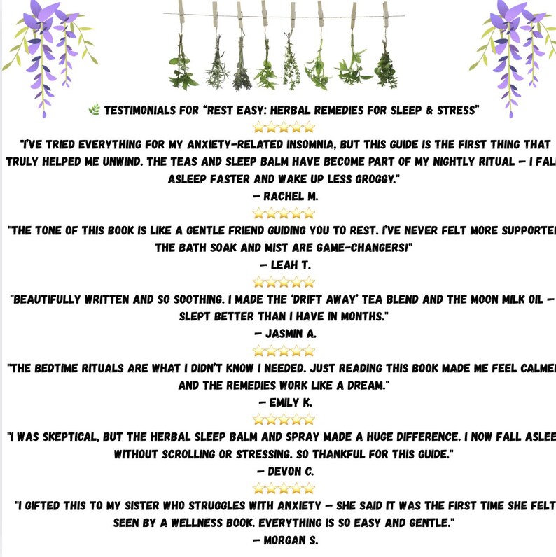 Noches de insomnio debido al estrés. Prueba remedios herbales: Sin químicos dañinos ni efectos secundarios. Recupera tu sueño. Libro electrónico de 17 páginas. imagen 11