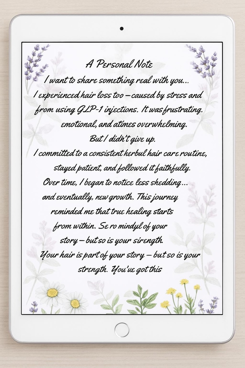 Regrow your Hair, Stop the Shedding, Age, Stress, Diet, GLP1 Injections, Herbal Hair Guide with DIY Remedies, 57 Pgs, 12 Pg Calendar. image 6