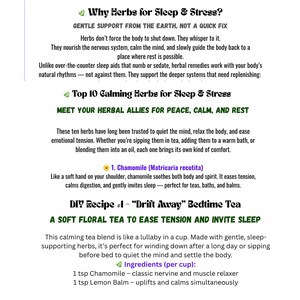 Noches de insomnio debido al estrés. Prueba remedios herbales: Sin químicos dañinos ni efectos secundarios. Recupera tu sueño. Libro electrónico de 17 páginas. imagen 7