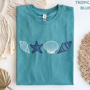 SeaShell T-shirt, beach T-shirt, women&#39;s summer T-shirt, aesthetic T-shirt, gift for ocean lovers, SeaShell T-shirt