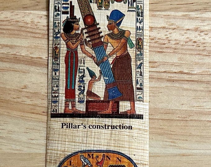 Egyptian Pillars Construction Bookmark Papyrus Art • Hieroglyphics & Ancient Design