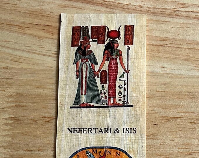 Nefertari and the Goddess of Magic & Motherhood Genuine Egyptian Papyrus Bookmark