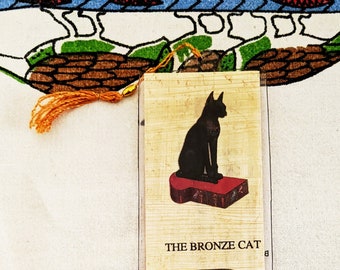 Black Cat Egyptian Papyrus Bookmark. Give cat lovers something different! Great for teachers, book clubs, party favors, home schoolers!