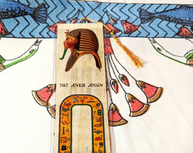 King Tut Egyptian Papyrus Bookmark! Great for school projects, home schoolers, Tut themed parties, book clubs, stocking stuffer!