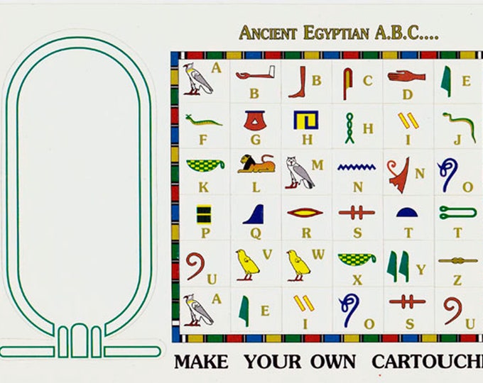 Hieroglyphic Alphabet stickers! Unique, fun, educational activity! Great for rainy days, Egypt themed parties, birthdays and more!