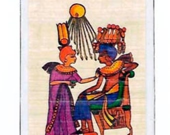 Hieroglyphic Alphabet Papyrus Bookmarks-Tut and Aton Ray god of the Sun design. Unique, affordable gift. Great for teachers, kids, book club