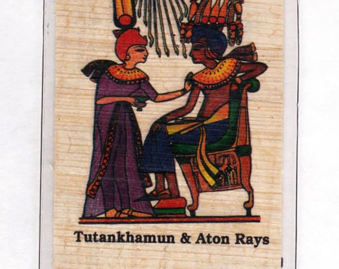Hieroglyphic Alphabet Papyrus Bookmarks-Tut and Aton Ray god of the Sun design. Unique, affordable gift. Great for teachers, kids, book club