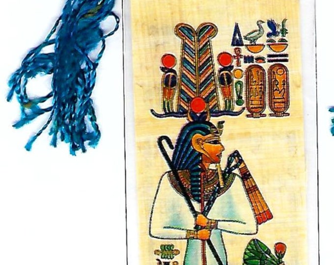 Geb — God of the Earth Papyrus Bookmark with Sacred Lotus