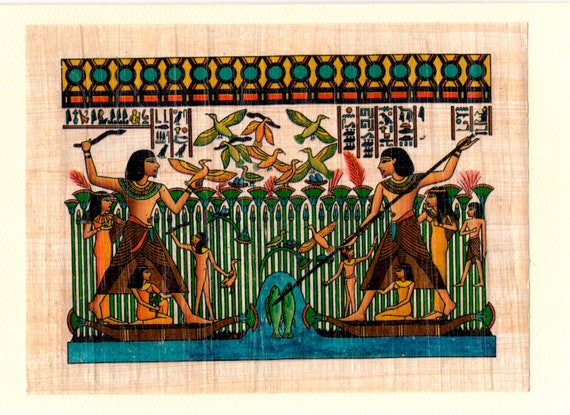 Womens Egyptian Papyrus Pattern Long Wallet & Purse Case Card Holder